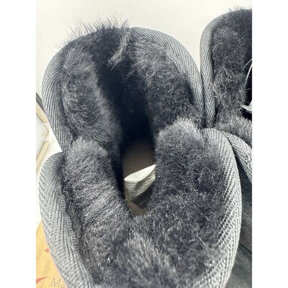 Kirkland Women's Shearling Scalloped Edge Suede Boot Booties Black NEW Size 7 - Picture 6 of 16